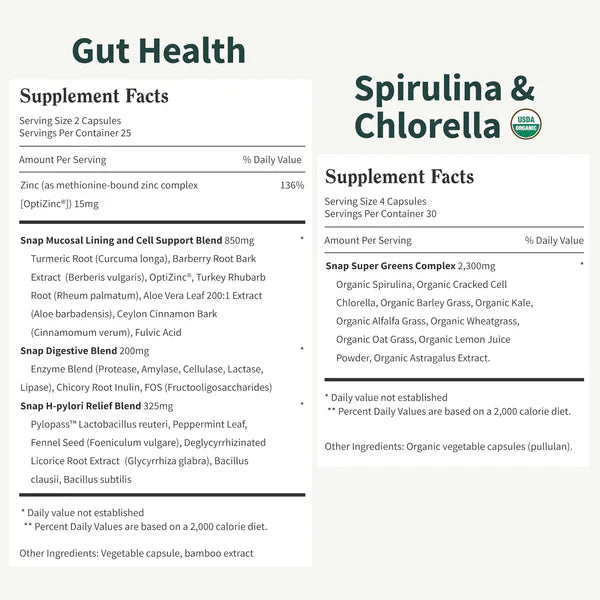 Gut Health + Spirulina & Chlorella Bundle.