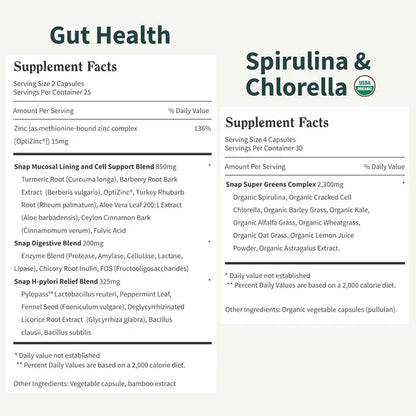 Gut Health + Spirulina & Chlorella Bundle